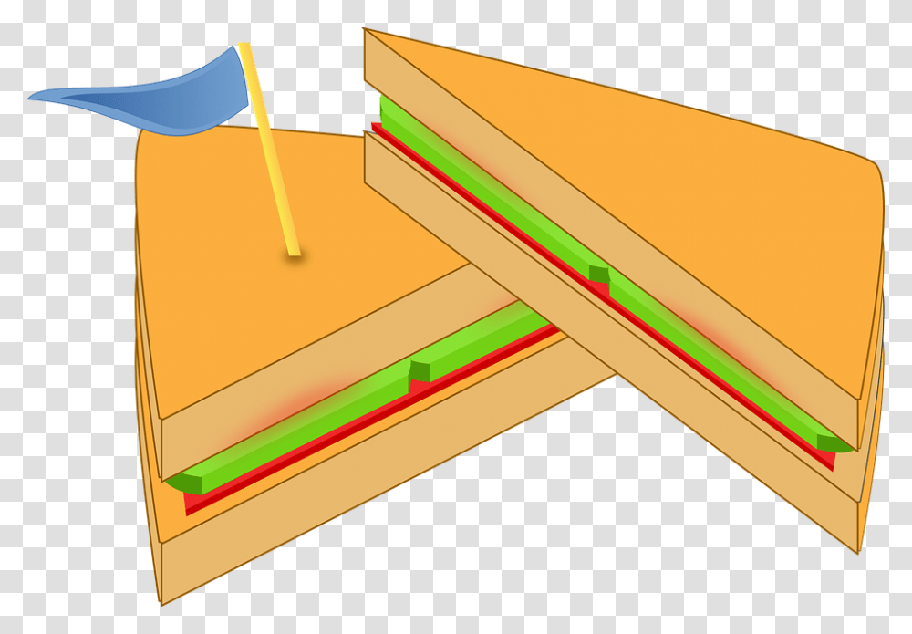 Sandwich Bread Meal Lunch Snack Meat Fresh Slice Of Sandwich Clip, Plywood, Pencil Transparent Png