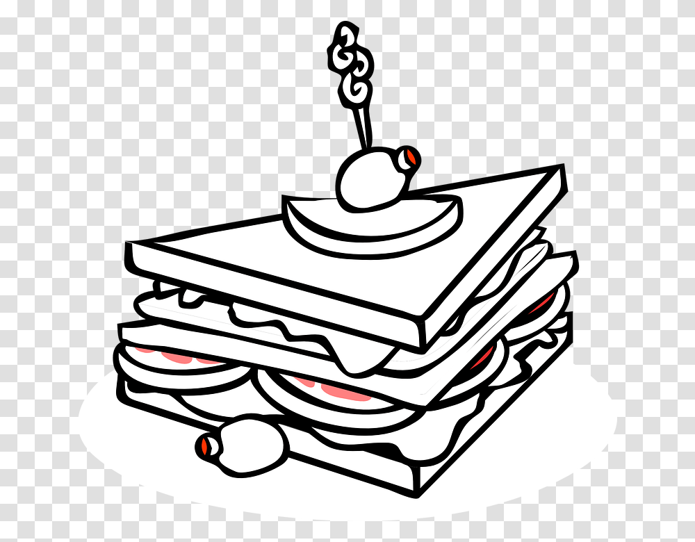 Sandwich Clip Art Sandwich Black And White, Birthday Cake, Wedding Cake, Dish Transparent Png