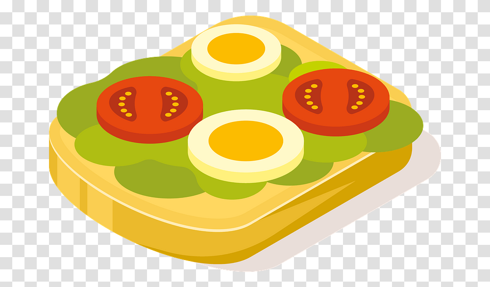 Sandwich Food Clipart Circle, Egg, Rug, Sliced, Plant Transparent Png