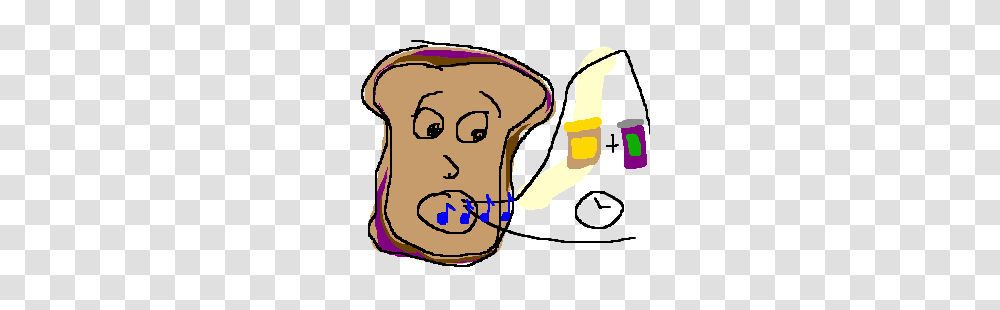 Sandwich W Face Sings Peanut Butter Jelly Time, Head, Teeth, Mouth, Hand Transparent Png