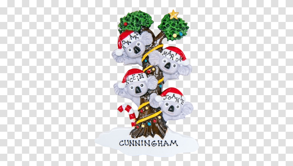 Sandy Claus-christmas Tree Ornament Koala Family Christmas Plush, Snowman, Nature, Super Mario, Figurine Transparent Png