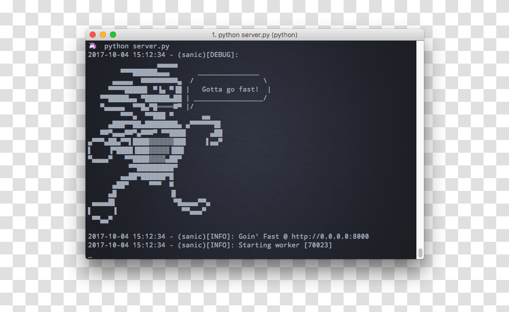 Sanic Running In A Terminal Python, Electronics, Screen, Monitor Transparent Png