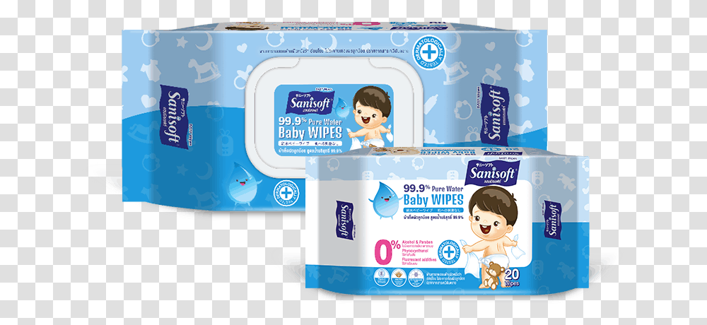 Sanisoft Wipes Baby Wipes Sanisoft 99.9 Pure Water Baby Wipes, Label, Diaper, Food Transparent Png