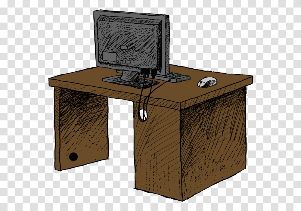 Sanitation Office Desk Computer Desk, Furniture, Table, Electronics, Monitor Transparent Png