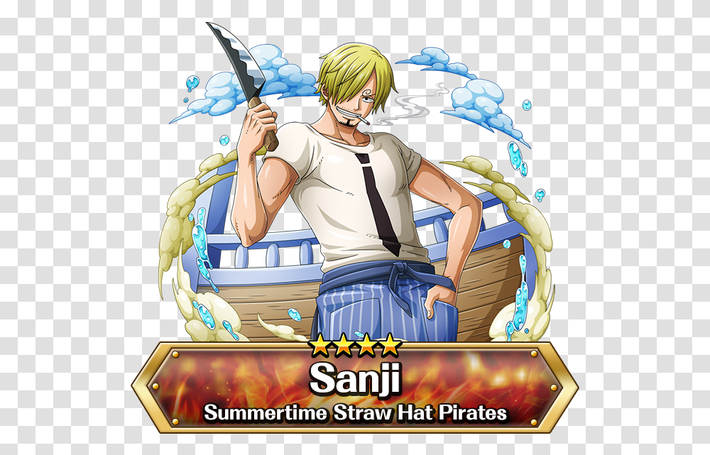 Sanji Summertime Straw Hat Pirates, Helmet, Apparel, Person Transparent Png