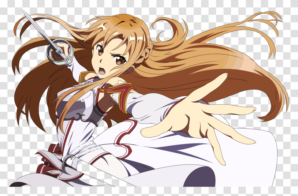 Sanjungan Jiwa Team Asuna Yuuki Render, Comics, Book, Manga, Person Transparent Png