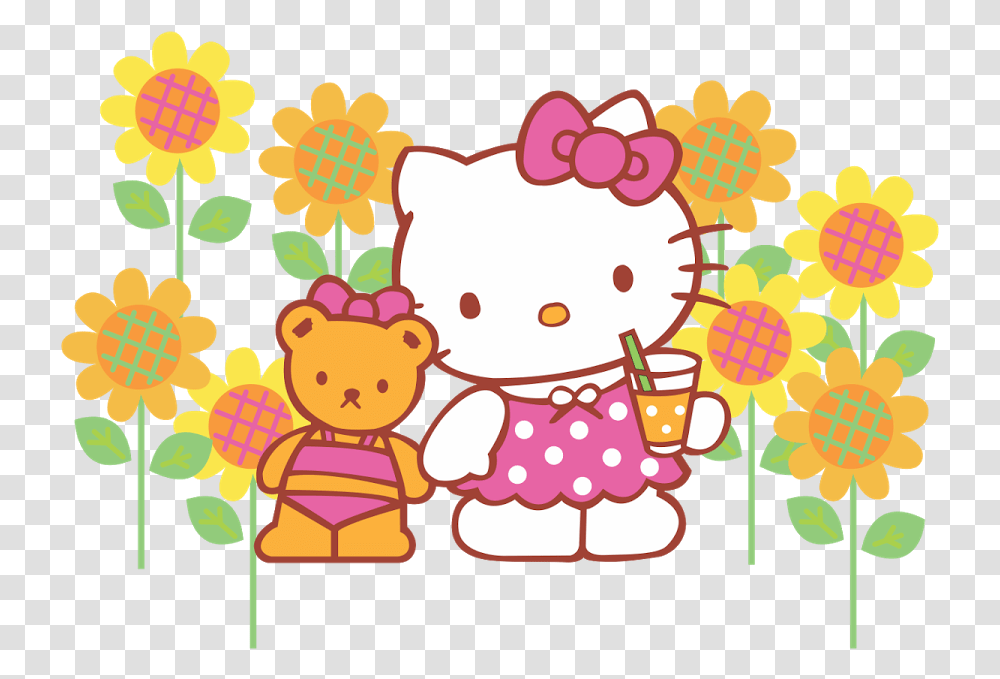 Sanrio Hello Kitty Vector Sanrio Hello Kitty Vector Hello Kitty Flowers, Floral Design, Pattern Transparent Png