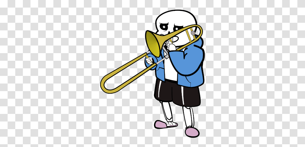 Sans Playing His Trombone Gif, Brass Section, Musical Instrument, Horn, Gun Transparent Png