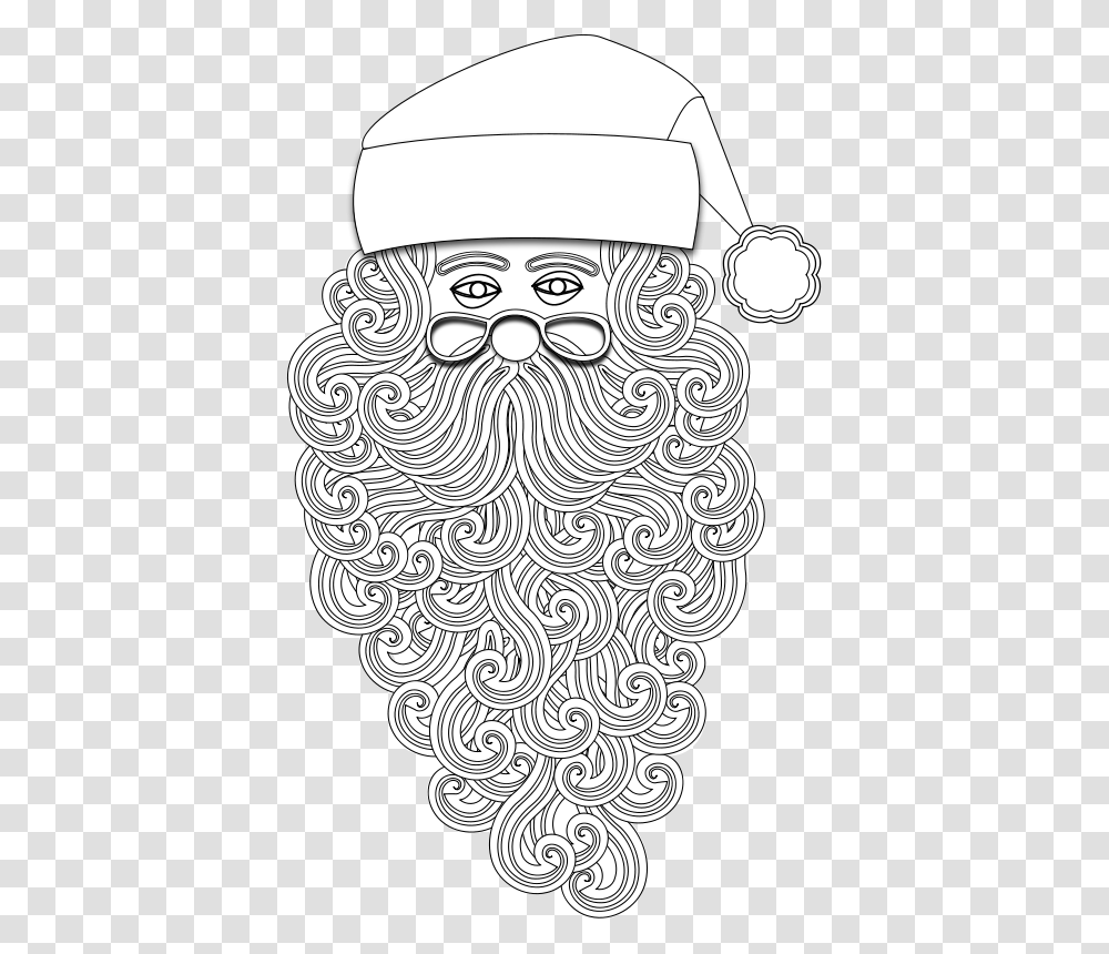 Santa 1 Outline Clip Art, Doodle, Drawing, Pattern, Rug Transparent Png