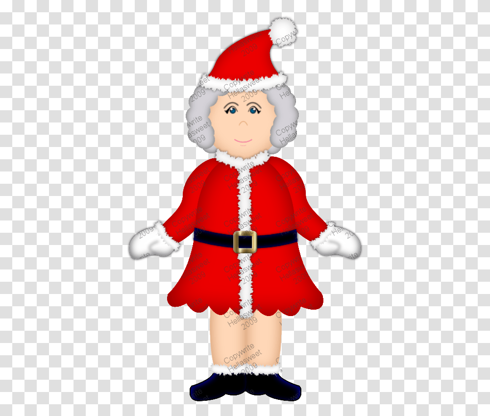 Santa And Mrs Claus Black And White Amp Clipart Mrs Claus, Doll, Toy, Person, Human Transparent Png
