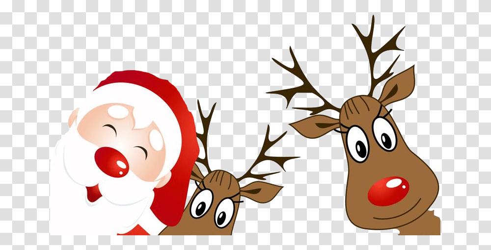 Santa And Reindeer Clipart Download Merry Christmas From The Johnsons, Wildlife, Mammal, Animal, Snowman Transparent Png