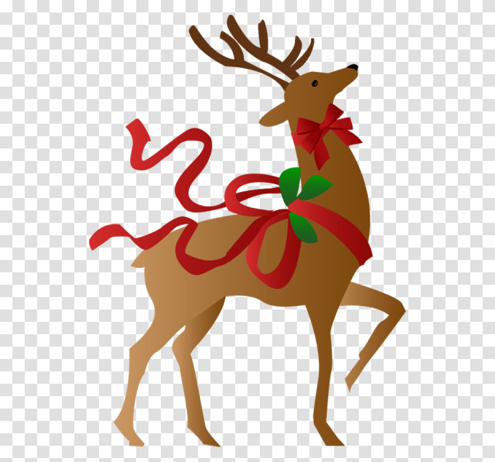 Santa And Reindeer Reindeer Christmas Clipart, Gift, Poster, Advertisement Transparent Png