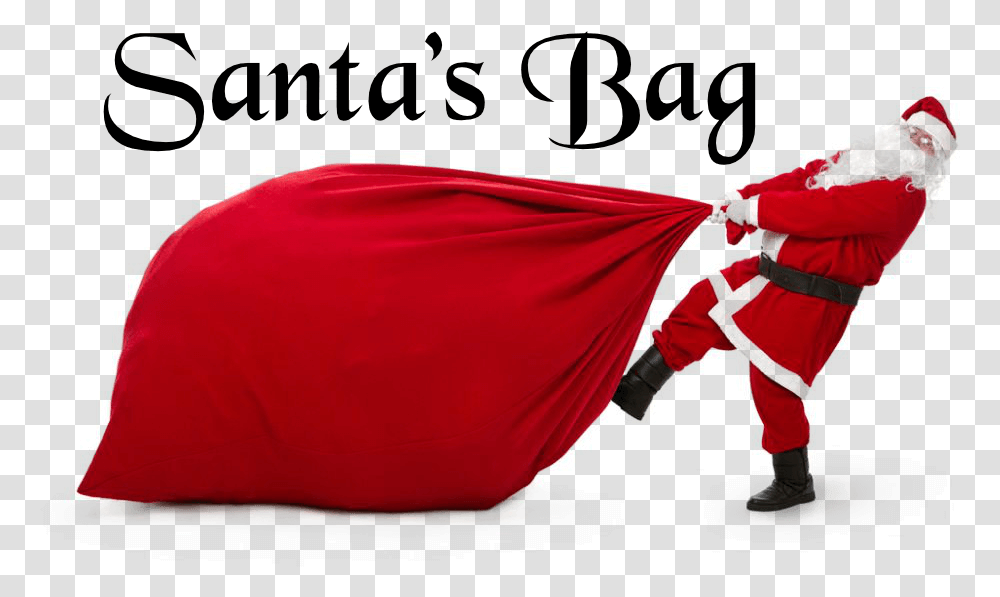 Santa Bag Santa With Big Bag, Person, Tent, Bull Transparent Png