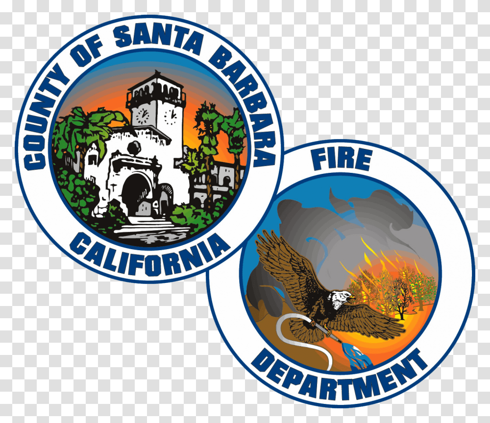 Santa Barbara County Fire Department Logo, Trademark, Animal, Eagle Transparent Png