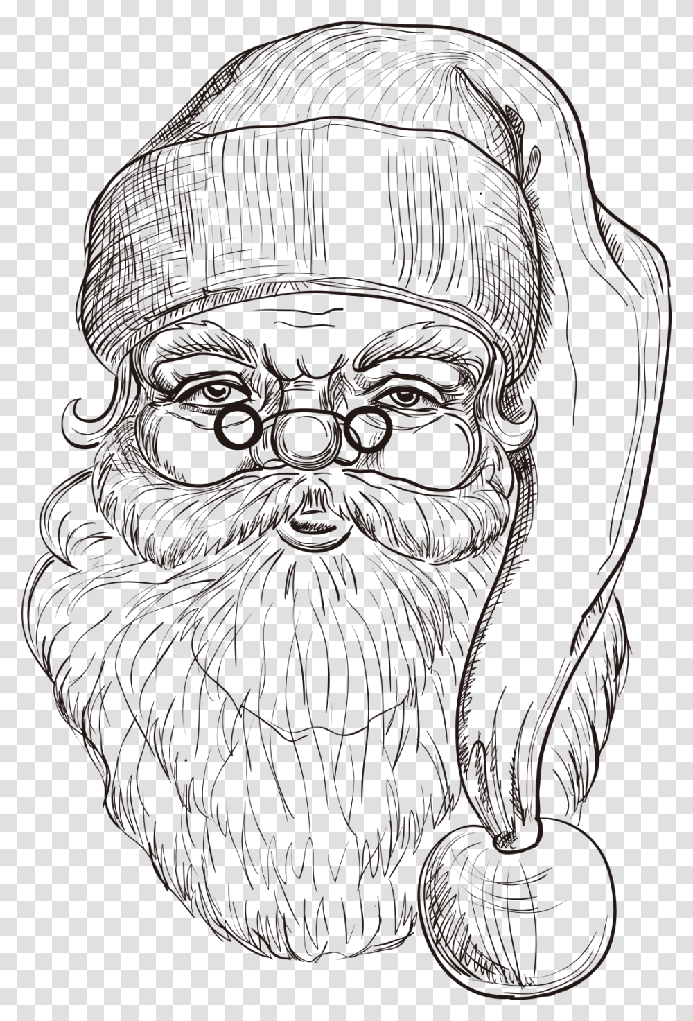 Santa Beard Christmas Santa Claus Drawings, Face, Elephant, Wildlife, Mammal Transparent Png