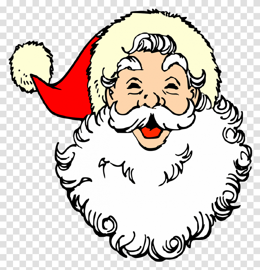 Santa Bw, Face, Person, Human, Performer Transparent Png