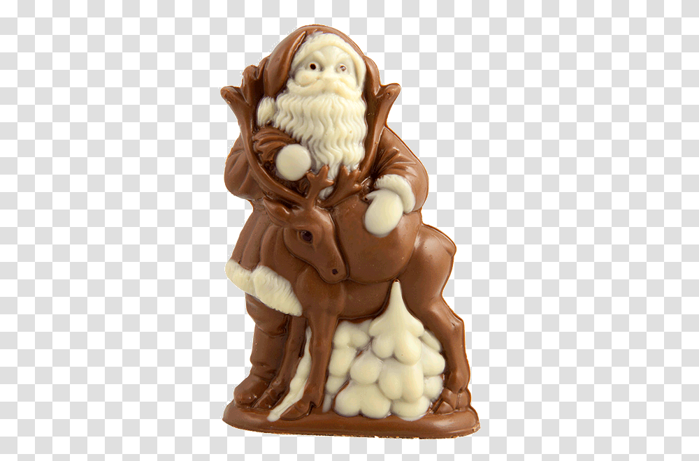 Santa Chocolate, Dessert, Food, Cream, Creme Transparent Png