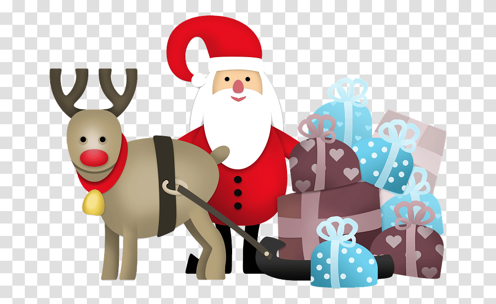 Santa Claus And Christmas Reindeer Clipart Free Download L Cuento Rodolfo El Reno, Snowman, Winter, Outdoors, Nature Transparent Png