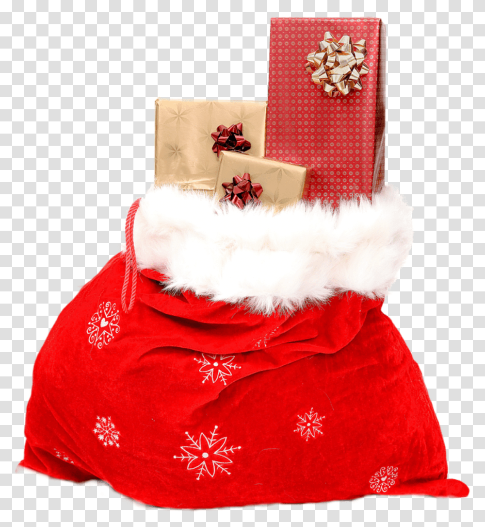 Santa Claus Bag, Wedding Cake, Dessert, Food, Accessories Transparent Png