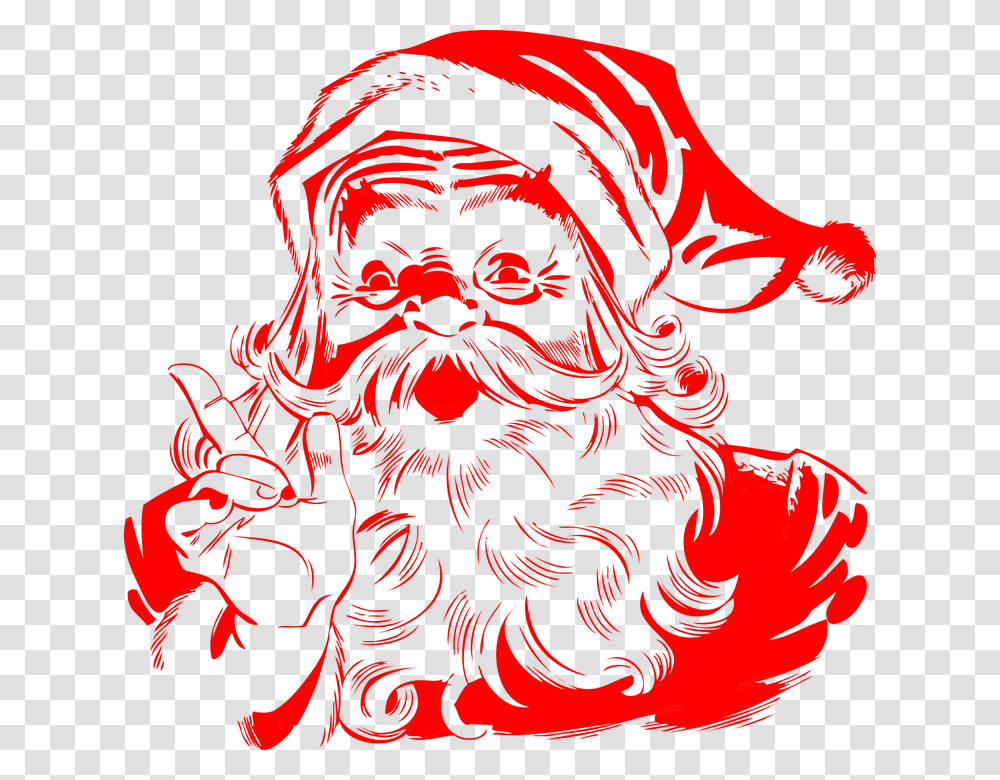 Santa Claus Black And White, Painting Transparent Png