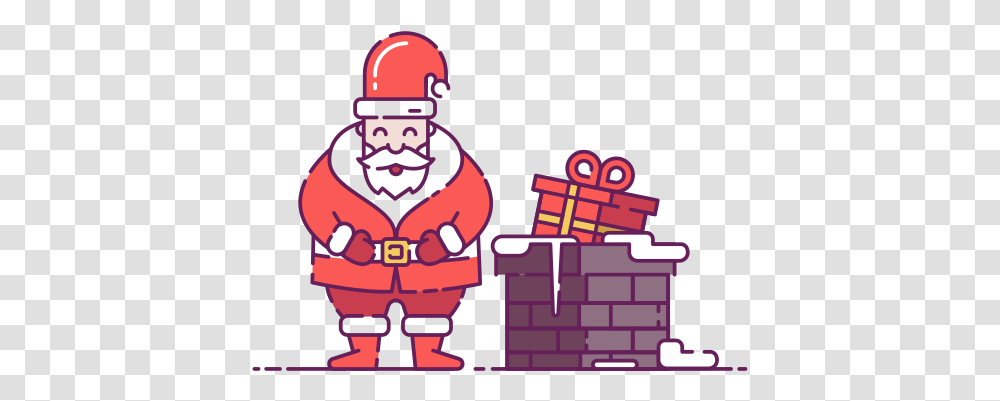 Santa Claus Chimney Christmas Free Icon Of Glyph Color Santa In Chimney Icon, Outdoors, Text, Art, Nature Transparent Png