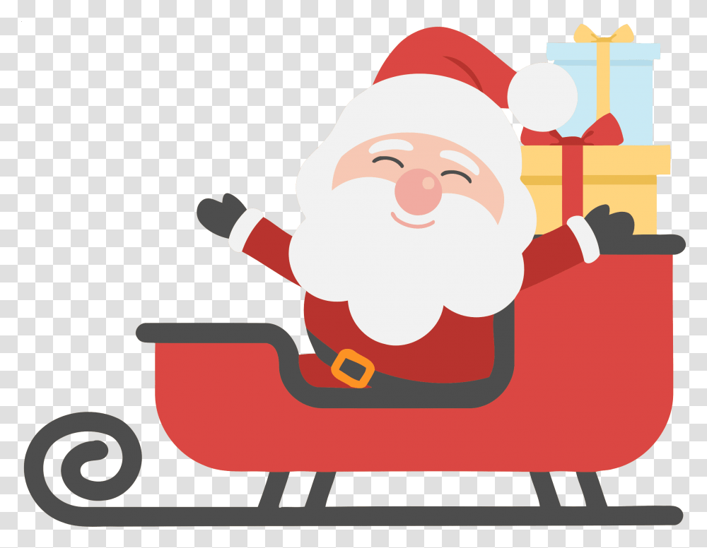 Santa Claus Christmas Day Christmas Tree Holiday Gift Santa In Sleigh Clipart, Person, Face, Leisure Activities, Beard Transparent Png