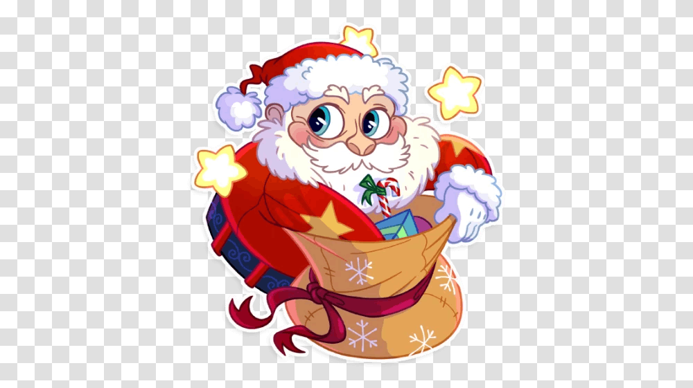 Santa Claus Christmas Day Drawing Cartoon, Birthday Cake, Dessert, Food, Label Transparent Png