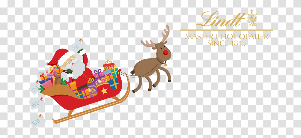 Santa Claus Christmas Gift Reindeer Christmas Gift Lindt Santa With Sleigh, Animal, Mammal, Wildlife, Aardvark Transparent Png