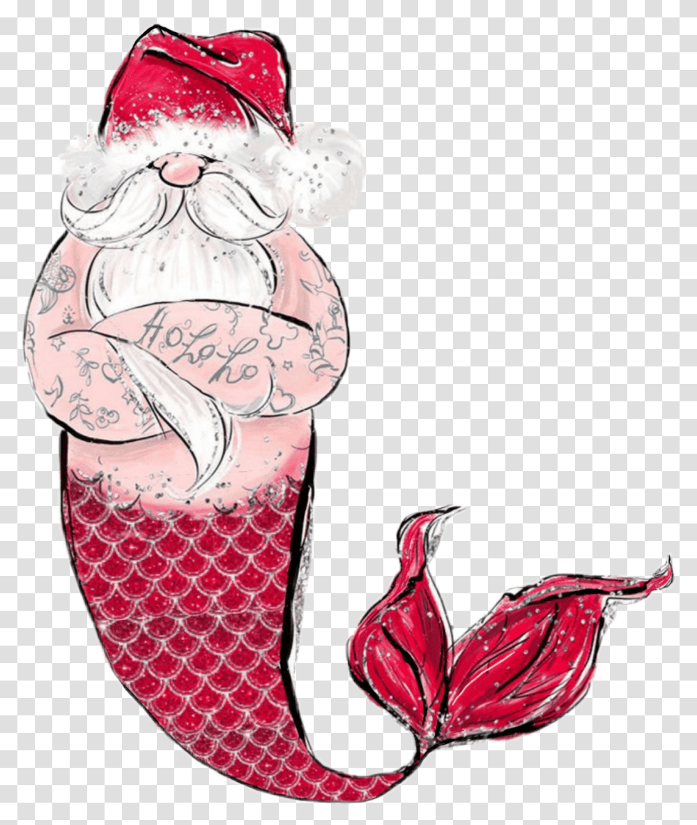 Santa Claus Christmas Mermaid Sticker Watch Dogs 2 Icons, Animal, Mammal, Sea Life, Clothing Transparent Png