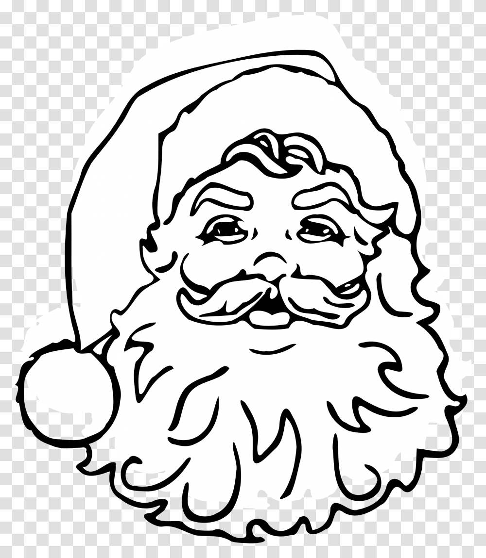 Santa Claus Clip Art Black Christmas Printable Santa Claus, Face, Stencil, Head Transparent Png