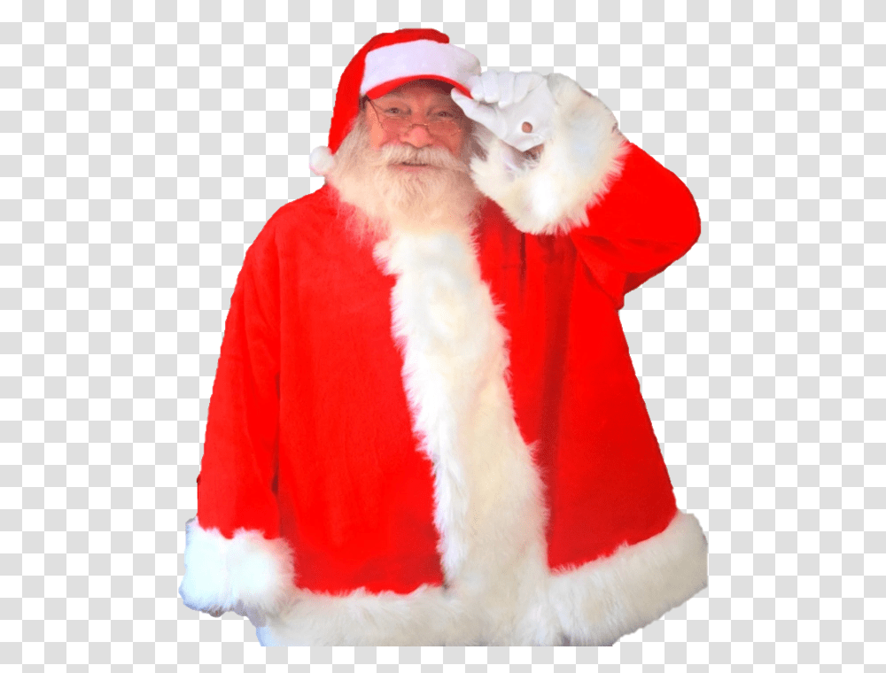 Santa Claus, Person, Scarf, Coat Transparent Png