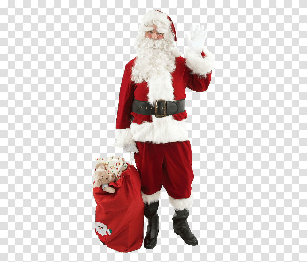 Santa Claus Costume Santa Suit Christmas Santa Claus, Person, Human, Apparel Transparent Png