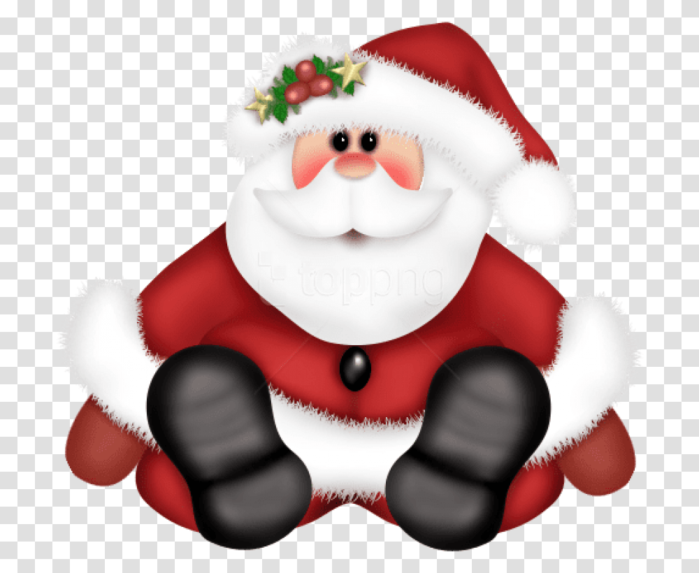 Santa Claus Cute Santa Christmas Clipart, Toy, Icing, Cream, Cake Transparent Png