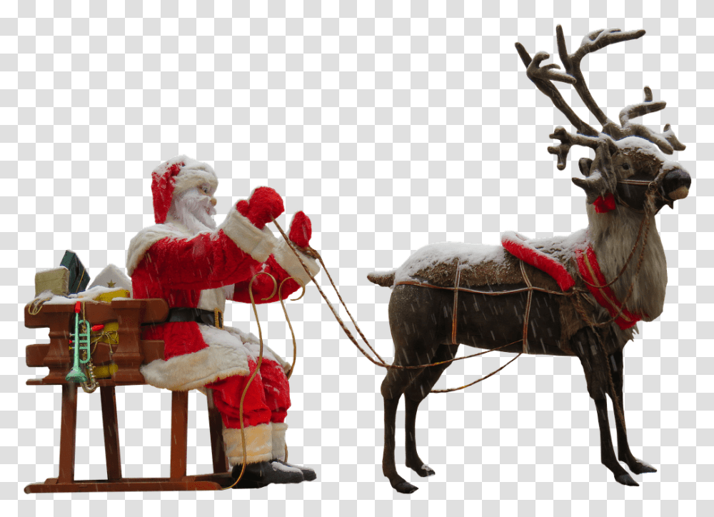 Santa Claus Deer, Bull, Mammal, Animal, Person Transparent Png