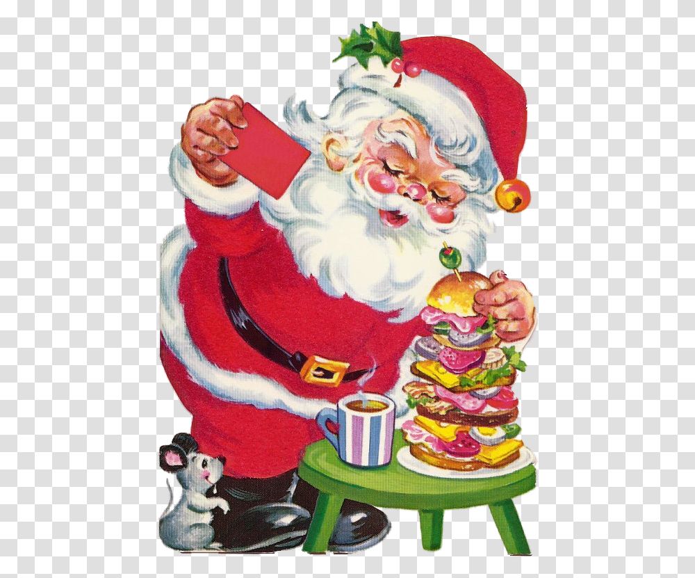 Santa Claus, Dessert, Food, Cake, Person Transparent Png