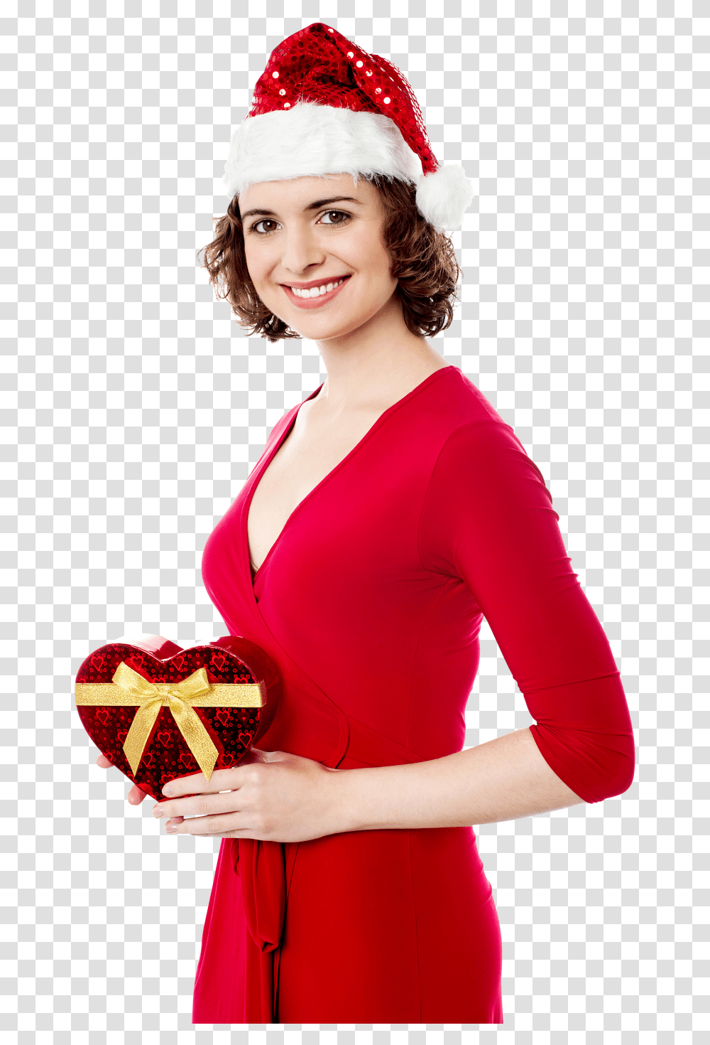 Santa Claus Female Holding Gift Image Santa Claus Woman, Person, Human, Apparel Transparent Png