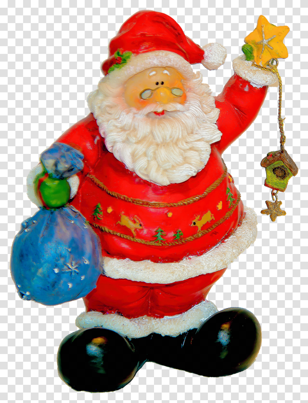 Santa Claus, Figurine, Snowman, Toy Transparent Png