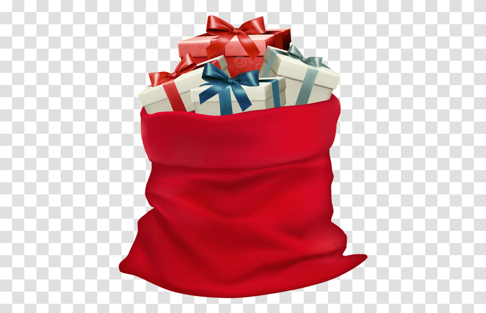 Santa Claus Gift Bag, Birthday Cake, Dessert, Food, Wedding Cake Transparent Png