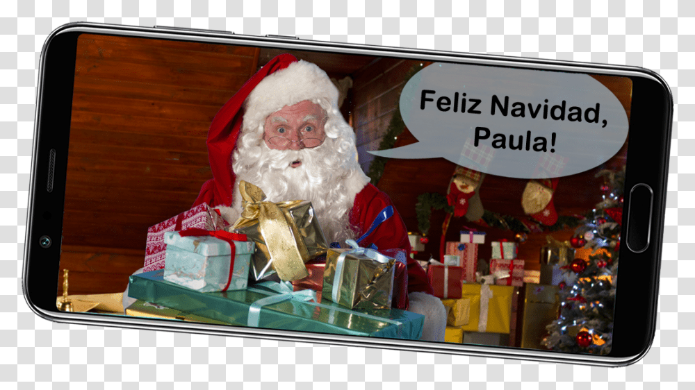 Santa Claus, Gift, Person, Figurine, Face Transparent Png
