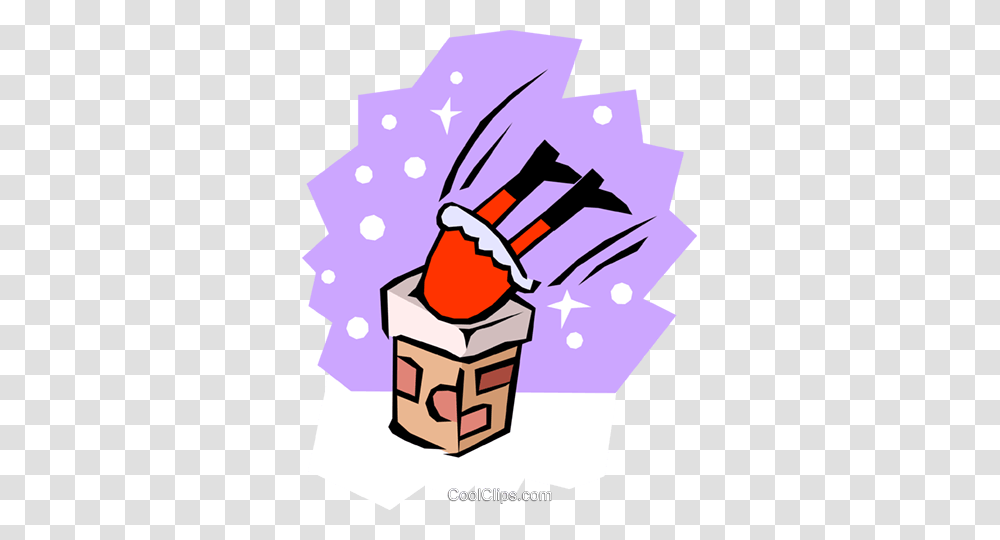 Santa Claus Going Down The Chimney Royalty Free Vector Clip Art, Bomb, Weapon, Paper Transparent Png