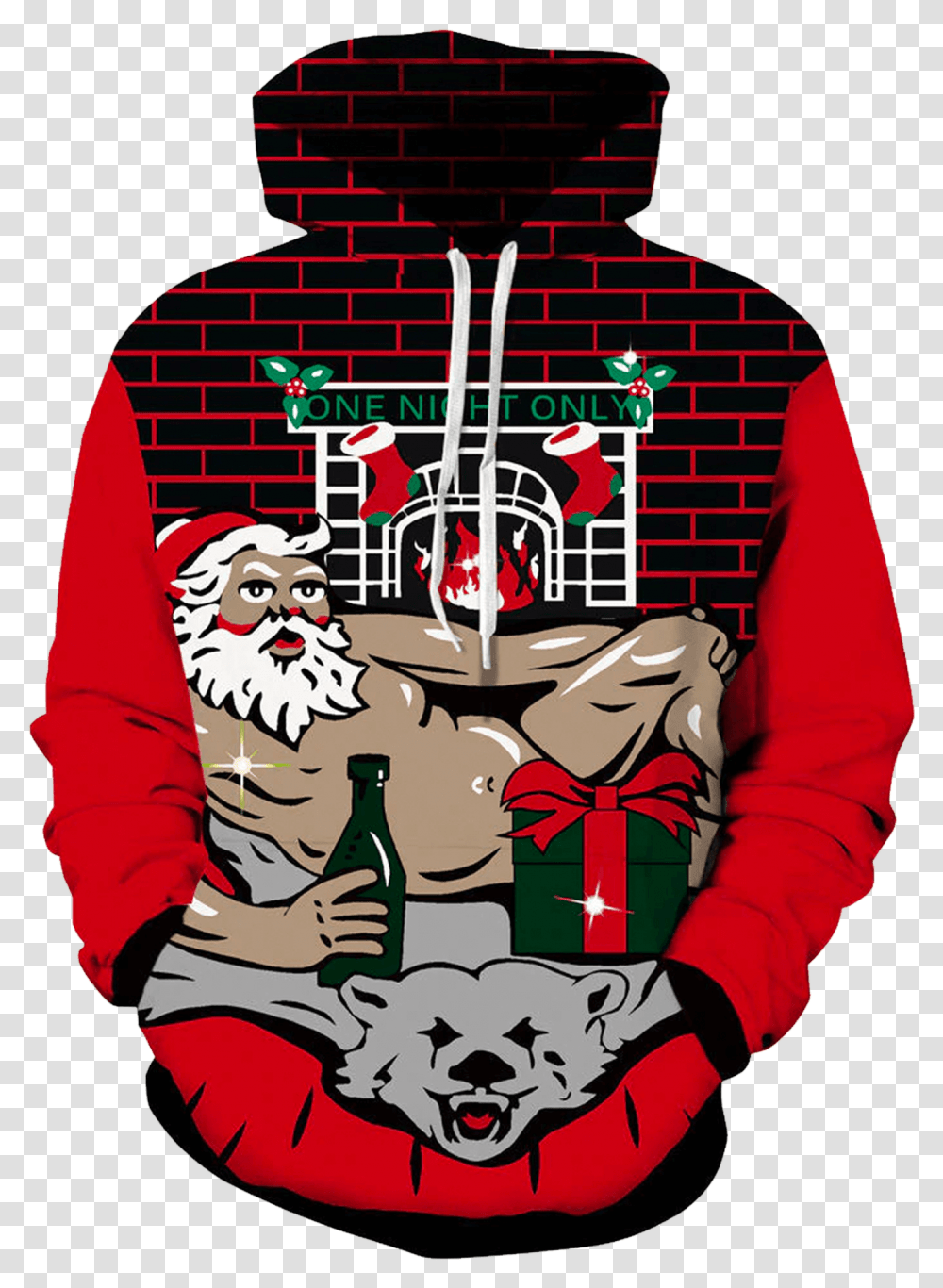 Santa Claus Hd 3d, Sweatshirt, Sweater, Hood Transparent Png