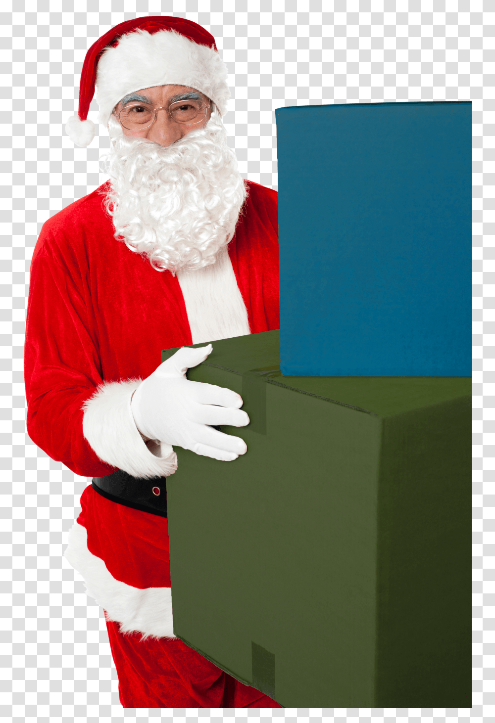 Santa Claus Holding Boxes Image Santa Claus, Face, Person, Human, Performer Transparent Png