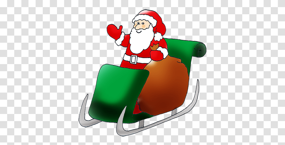 Santa Claus In Sledge, Elf Transparent Png