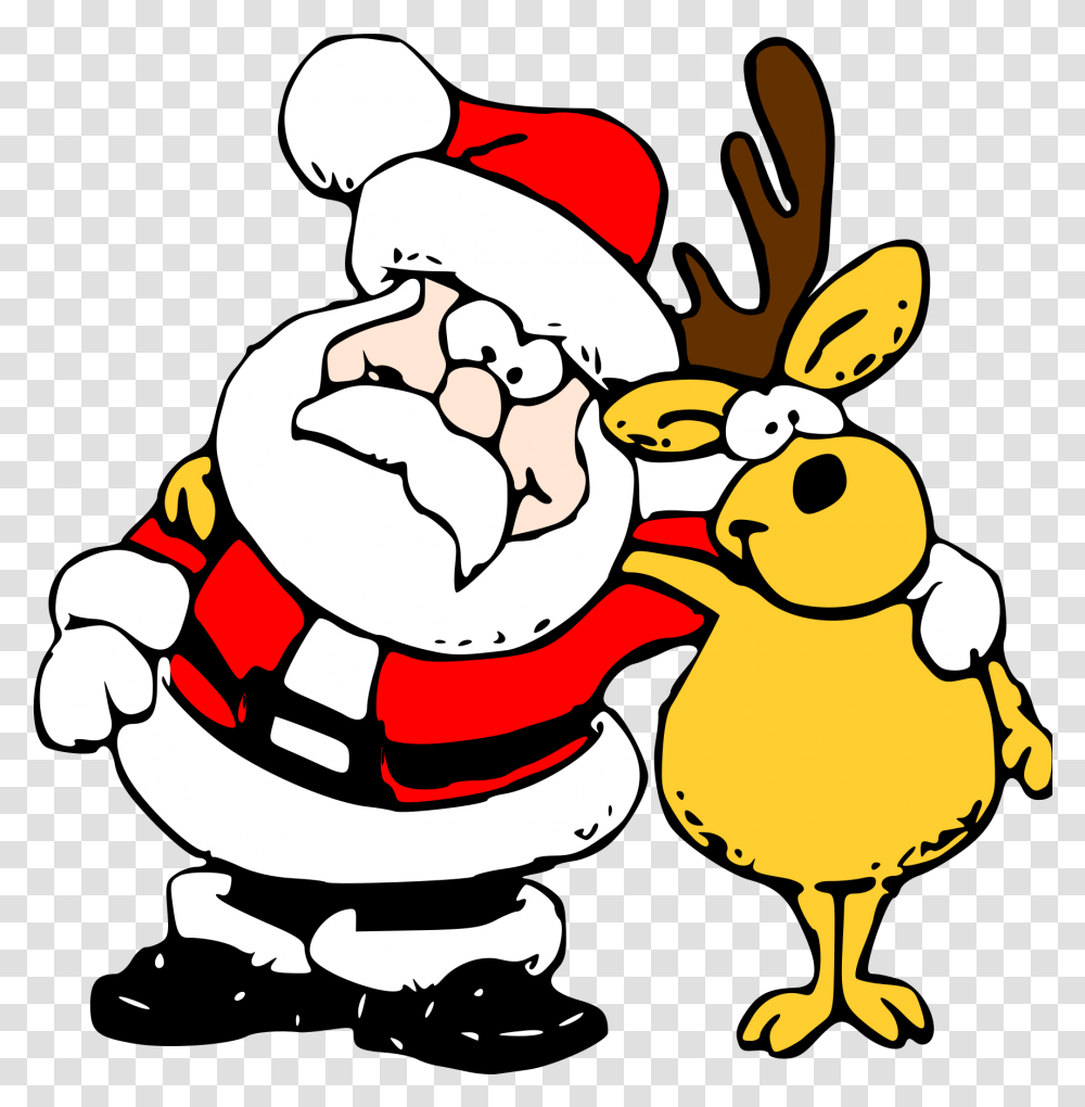 Santa Claus Is Coming To Town Santa And Reindeer Cartoon, Performer, Chef Transparent Png