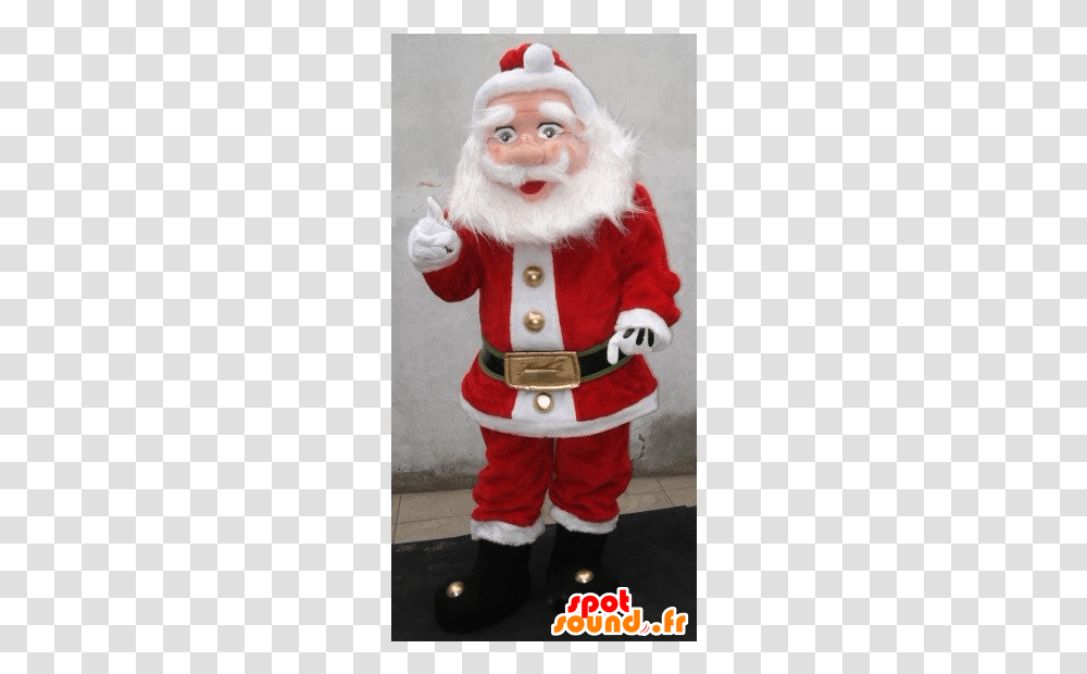 Santa Claus Mascot Dressed In Red And White Santa Claus Mascot, Costume, Person, Human, Nutcracker Transparent Png