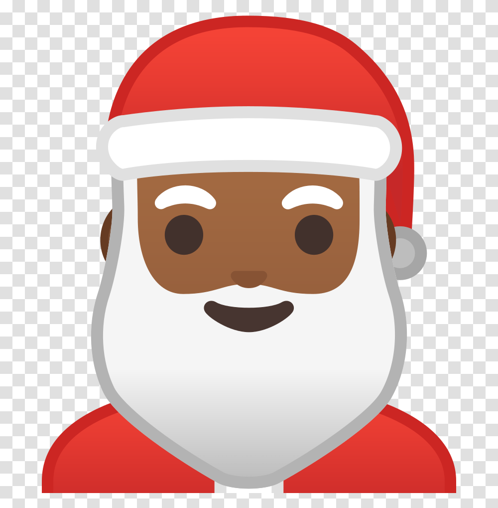 Santa Claus Medium Dark Skin Tone Icon Nikolaus Emoji, Face, Snowman, Performer, Label Transparent Png