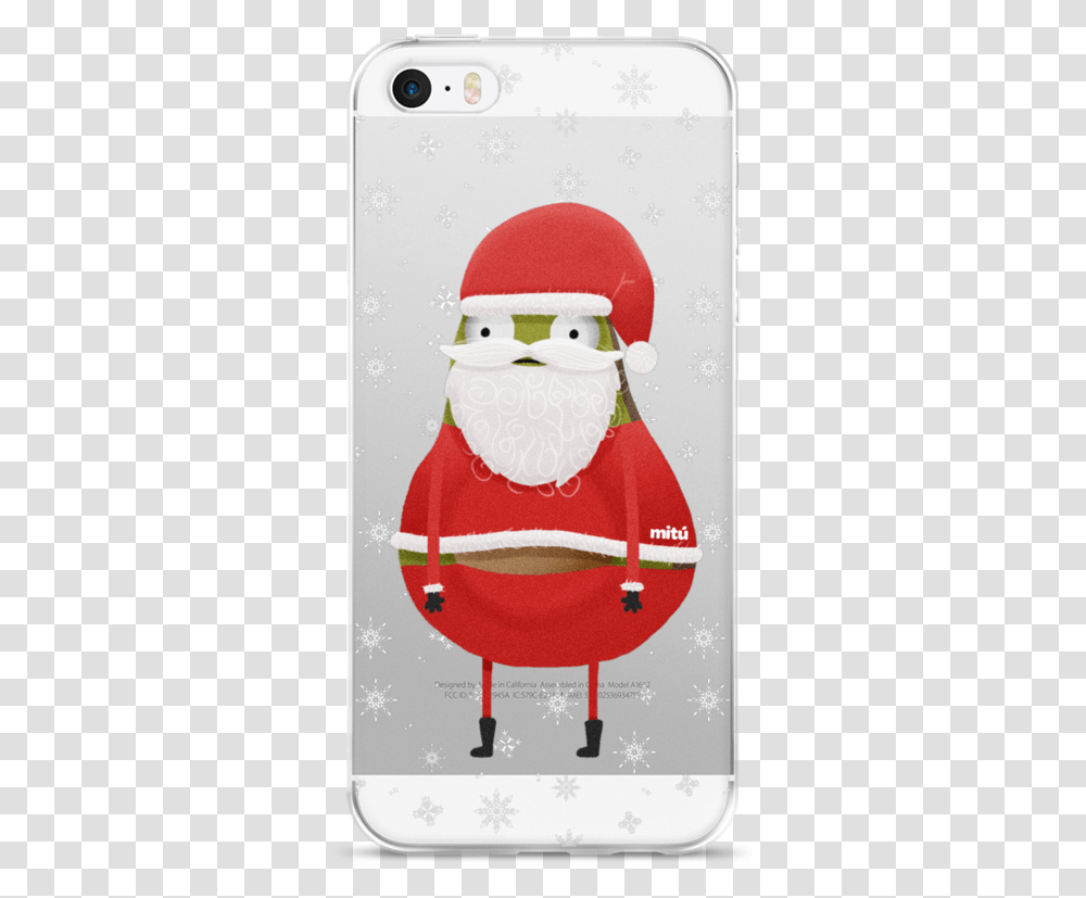 Santa Claus, Mobile Phone, Applique, Snow, Bag Transparent Png