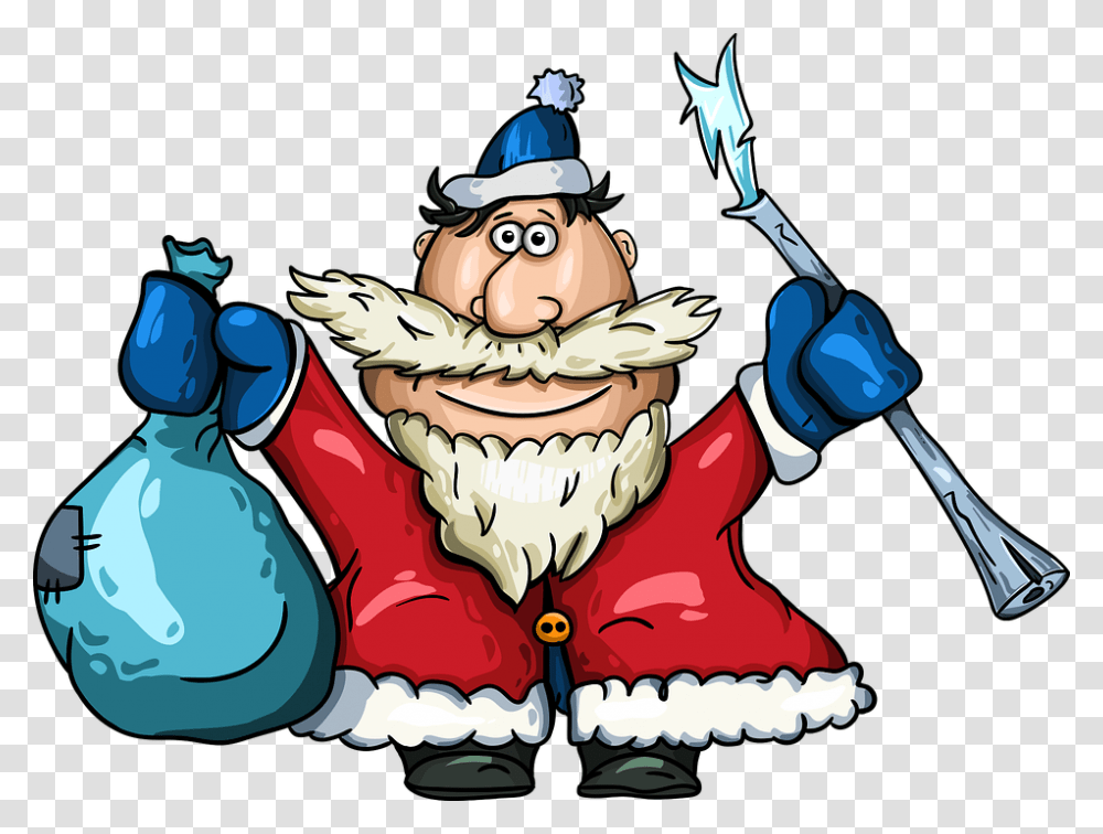 Santa Claus New Year's Eve Bag Gifts Holiday Cartoon Santa, Costume, Performer, Emblem Transparent Png