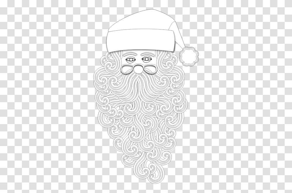 Santa Claus Outline Vector Illustration, Doodle, Drawing, Pattern Transparent Png