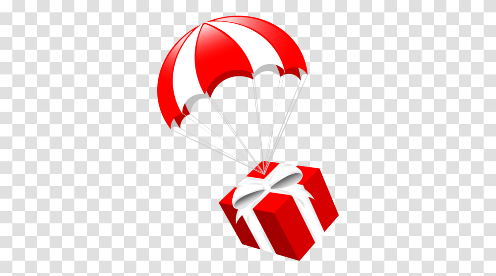 Santa Claus Parachute Gift Heart Line For Graphic Design Transparent Png